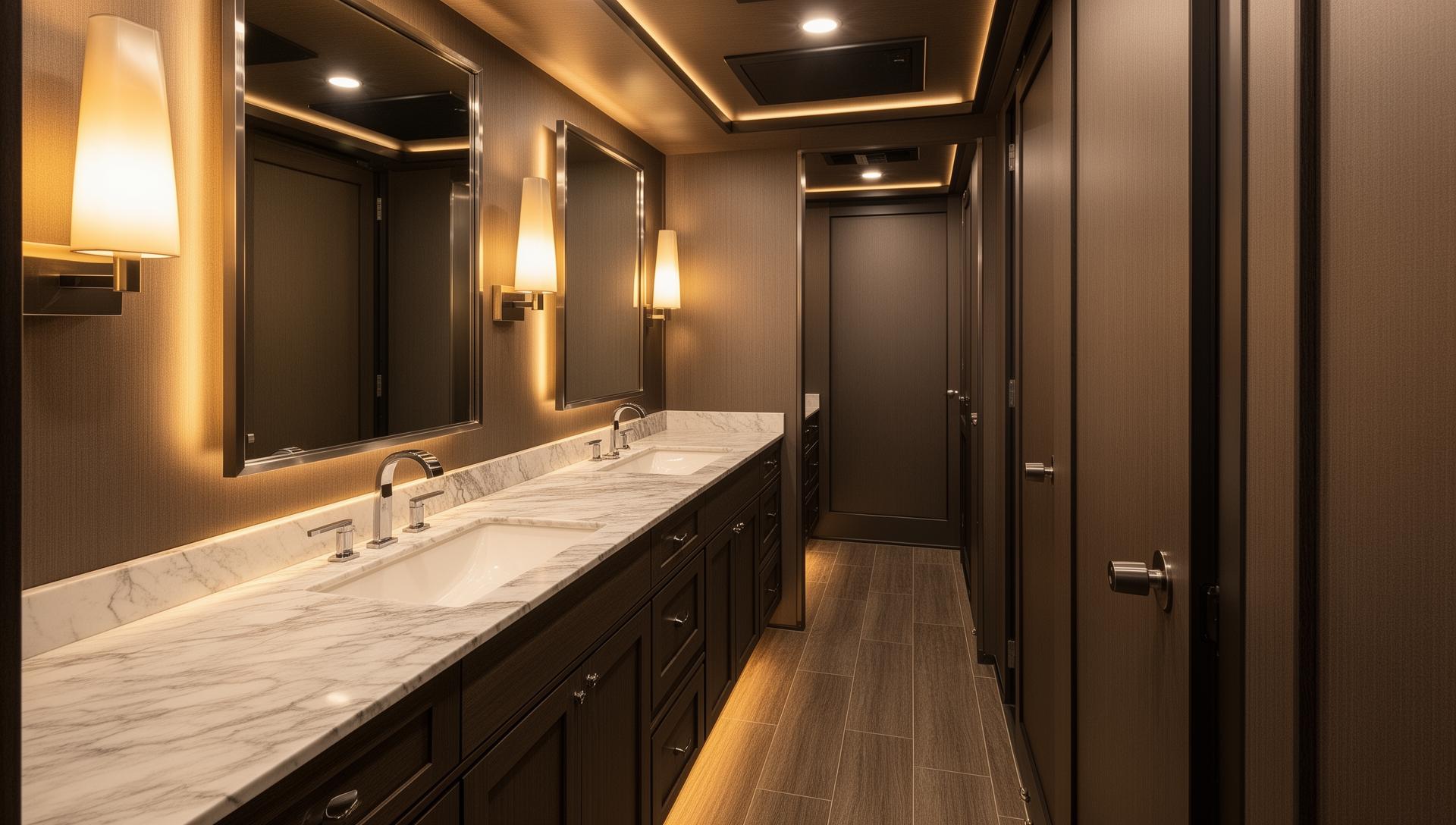 Luxury restroom trailer interior for Ocala events
