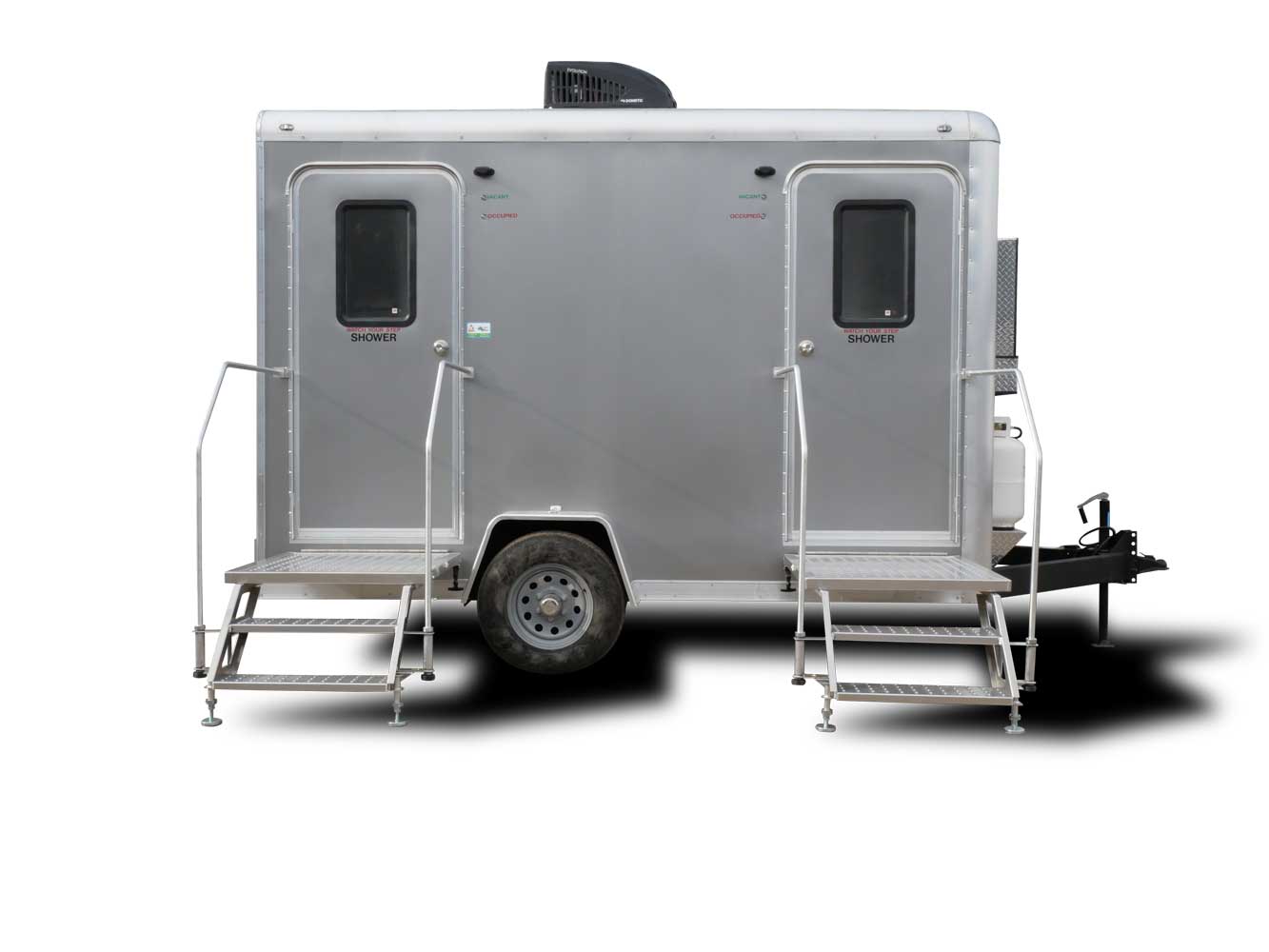 Restroom trailer exterior for Ocala rental